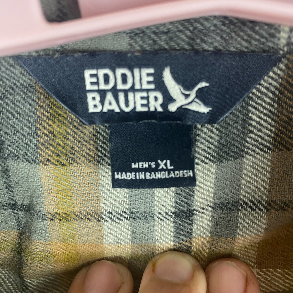 Eddie Bauer Mens Multicolor Plaid Flannel Casual Button Up Shirt Size XL - Picture 14 of 16